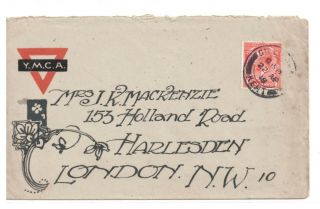 Y.  M.  C.  A Cover With Elaborate Fancy Addressed To London From Gillingham 22.  4.  1918
