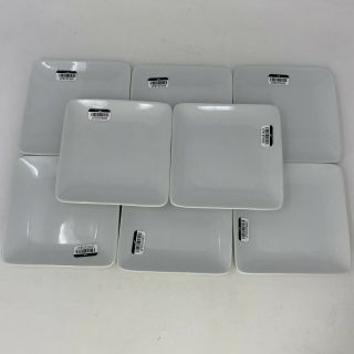 8 Everyday White Porcelain By Fitz And Floyd Appetizer Plate Coupe Square 5 In