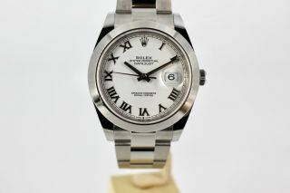 Rolex Datejust 41 126300 White Dial Roman Numerals Box And Papers 2020 Unworn