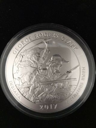 2017 P George Rogers Clark Indiana Atb Collector Version 5 Oz Coin W/ Ogp &