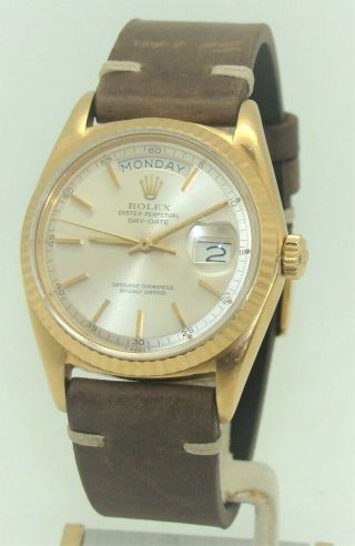 Vintage Rolex 18k Gold 36mm Day - Date " President " 1803 Automatic Watch C.  1970