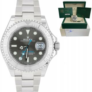 Stickered 2021 Rolex Yacht - Master 40mm Dark Rhodium Blue 126622 Oyster Watch