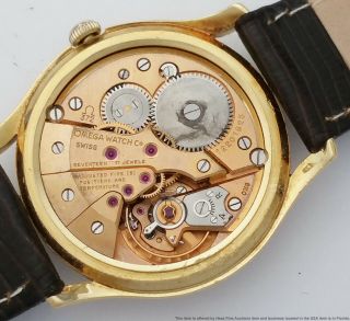 Extremely Rare Omega Dead Seconds Synchrobeat Cal 372 Chronometer 18k Gold 5