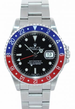 2001 Rolex GMT - Master II Pepsi Steel Blue Red 16710 Watch Watch SEL Box 3