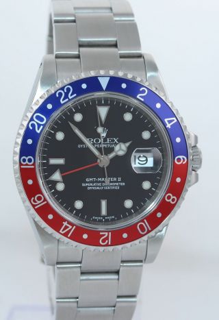 2001 Rolex GMT - Master II Pepsi Steel Blue Red 16710 Watch Watch SEL Box 4