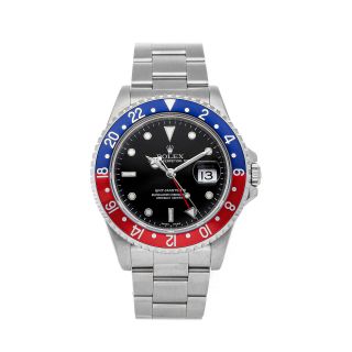 Rolex Gmt - Master Ii Pepsi Auto 40mm Steel Mens Oyster Bracelet Watch Date 16710