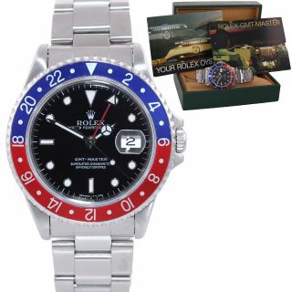 1995 Rolex Gmt - Master Tritium Pepsi Blue Red Steel 16700 Watch 16710 Box