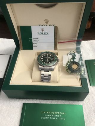 Rolex Submariner Steel Hulk Green Ceramic Watch Box/papers 