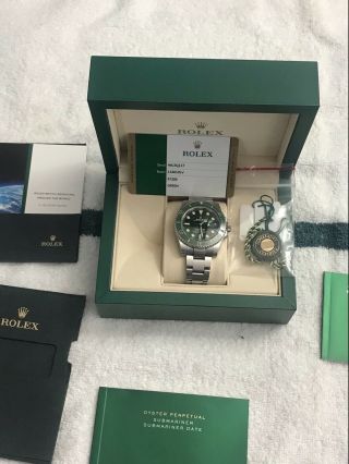 Rolex Submariner Steel HULK Green Ceramic Watch Box/Papers ' 11 116610LV 6