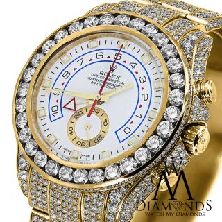 Diamond Rolex Watch Yacht - Master Ii 116688 18k Yellow Gold White Dial Automatic