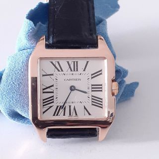 Cartier Santos Dumont Small Model 18k Rose Gold Quartz White Watch W2009251