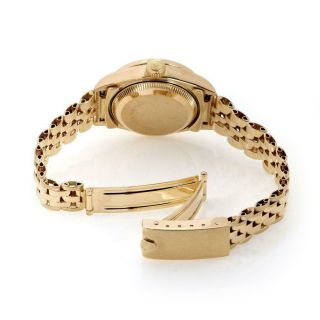 Rolex Oyster Date Just Diamond Bezel & Dial 18k Gold Ladies Watch 69178 2
