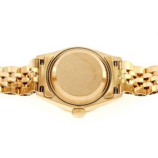 Rolex Oyster Date Just Diamond Bezel & Dial 18k Gold Ladies Watch 69178 4