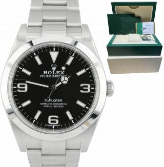 2017 Rolex Explorer I Black 3 - 6 - 9 Full Lume 39mm Stainless Steel Watch 214270