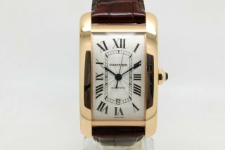 Cartier Tank Americaine Xl 18k Rose Gold Automatic,  Ref,  2927,  Box Papers,