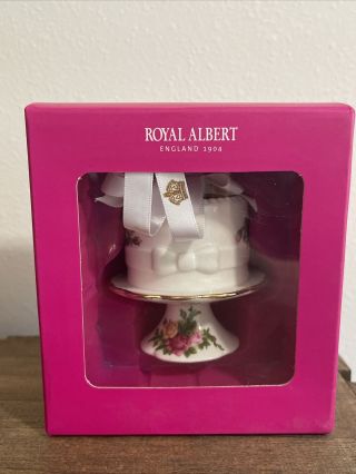 Royal Albert England 2011 Old Country Roses Bone China Cake On Stand Mini