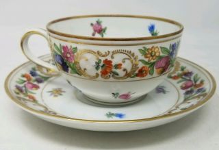 Schumann Bavaria Porcelain Dresden Dresdner Art Flowers Cup & Saucer 1