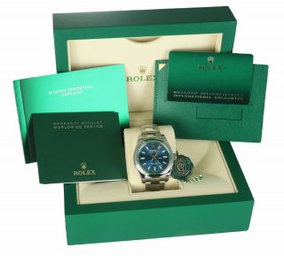 Dec 2020 Rolex Milgauss Z - Blue Green 40mm 116400 Gv 40mm Steel Blue Watch