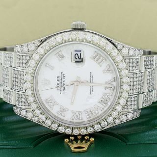 Rolex Datejust Ii 41mm Steel W/10.  30ct Diamond Watch 116300 Box & Papers