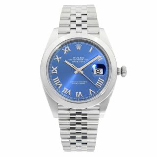 Rolex Datejust 41 Steel Blue Roman Dial Jubilee Automatic Mens Watch 126300
