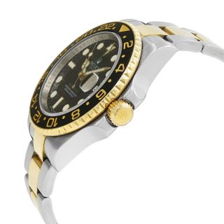 Rolex GMT - Master II Steel Gold Black Dial Ceramic Bezel Mens Watch 116713 3