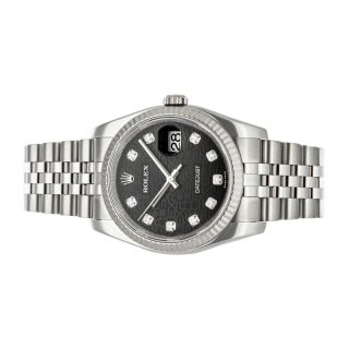 Rolex Datejust Auto Steel Gold Diamonds Mens Jubilee Bracelet Watch 116234 2