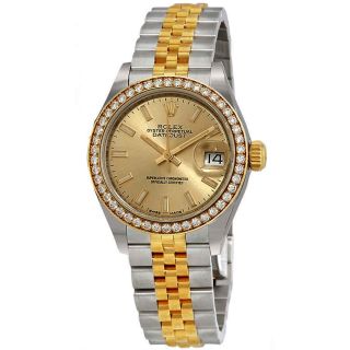 Rolex Lady Datejust Automatic Chronometer Diamond Champagne Dial Ladies Watch