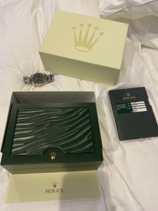 Rolex Milgauss Green Crystal Black Dial Watch 116400V Orig Owner W/box & Papers 4