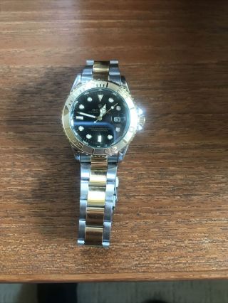 Rolex 16623 Yachtmaster M Rhodium Dial 18kt Yellow Gold And Black Automatic B&p
