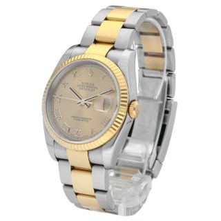 Rolex 116233 Datejust Champagne Roman 18k Yellow Gold Steel Oyster Men ' s Watch 2
