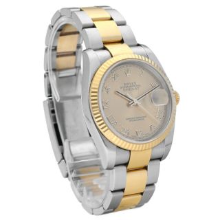 Rolex 116233 Datejust Champagne Roman 18k Yellow Gold Steel Oyster Men ' s Watch 5