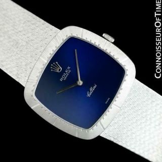 1974 Rolex Cellini Vintage Mens 18k White Gold Tv Watch - With