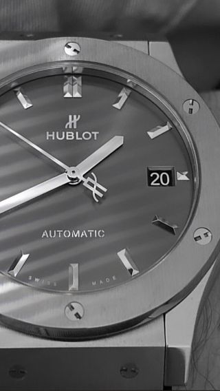 Hublot Classic Fusion Titanium Automatic 45mm Racing Grey Watch 511.  Nx.  7071.  Lr