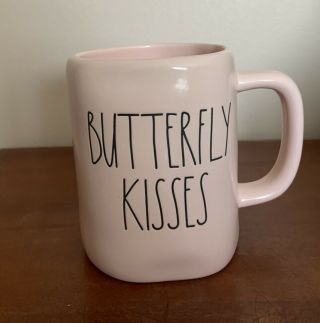 Rae Dunn Valentine’s Day Spring “butterfly Kisses” Pink Mug Ll By Magenta