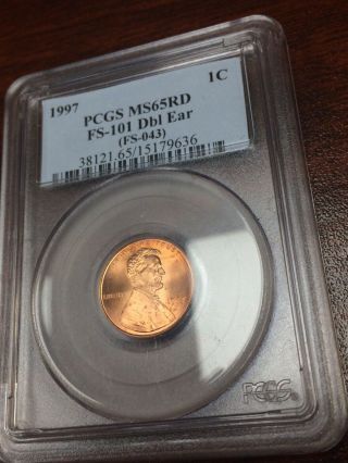 1997 Pcgs Ms65 Rd Doubled Ear Fs - 101 Lincoln Memorial Cent
