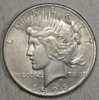 1928 Peace Dollar,  Almost Uncirculated - Discounted Key Date 1223 - 04