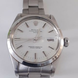 Rolex Date 34 Mm Steel Automatic White Dial Oyster Watch 1500 Circa 1971