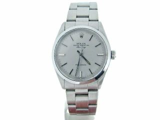 Mens Rolex Air King Precision Stainless Steel Watch Oyster Band Silver Dial 5500