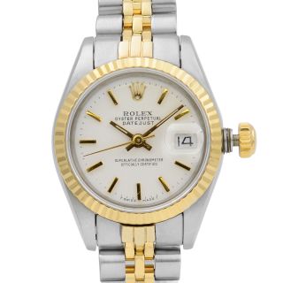 Rolex Datejust Steel Yellow Gold White Sticks Dial Automatic Ladies Watch 69173 2