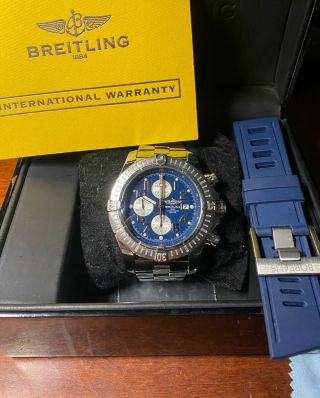 Breitling Avenger A13370 Automatic Chronograph Blue 48mm Stainless Watch