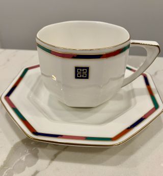 Givenchy Paris Yamaka Japan Octagonal Tea Coffee Cup Porcelain Us Ship