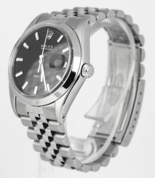 Men ' s Vintage Rolex Oysterdate Precision 6694 Stainless Black 34mm Date Watch 2