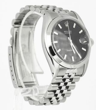Men ' s Vintage Rolex Oysterdate Precision 6694 Stainless Black 34mm Date Watch 3