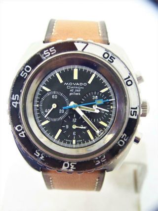 Vintage Movado Datron Hs360 Pilot - Zenith El Primero Chronograph Automatic Watch