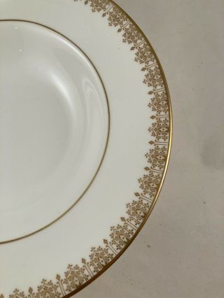 Rimmed Soup Bowl,  Royal Doulton China,  Gold Lace Pattern (H4989),  Filigree Rim 3