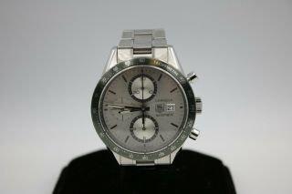 Tag Heuer Carrera Cv2011 Cal.  16 Automatic Chronograph Silver Dial Watch