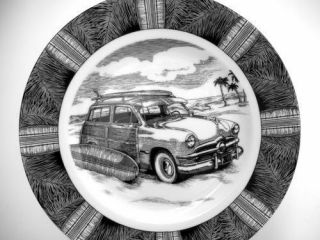 Slice Of Life Surf Woody Dinner Plate 222 Fifth Pts By Marla Shega