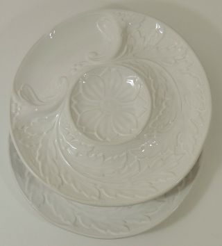3 Williams Sonoma Ceramic White Artichoke Plates