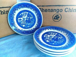 Set Of 4 Vintage Shenango China Blue Willow 7” Bread Plates.  Newcastle,  Pa.