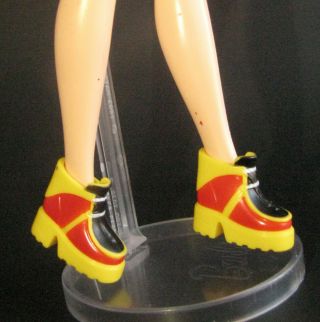 Shoes Mattel Barbie Doll Generation Girl Mari Yellow Red Platform Ankle Boots